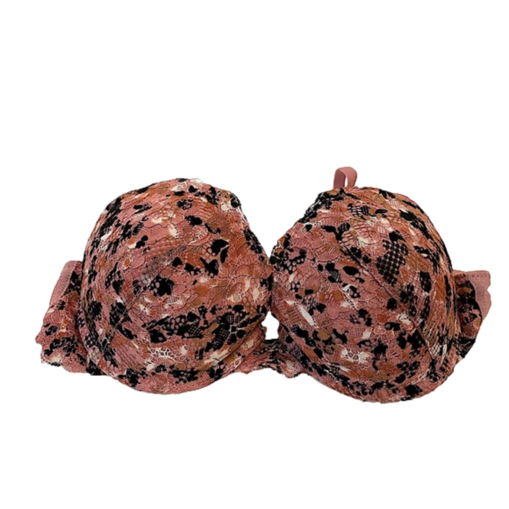 ROSE & VINE Blush Pink Lace Floral Patterned Padded Bra Size 34B